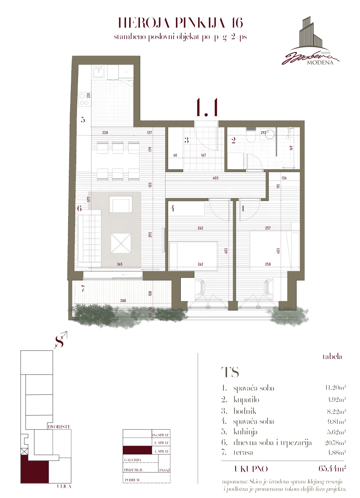 Stan 1.1 / 65,44 m²