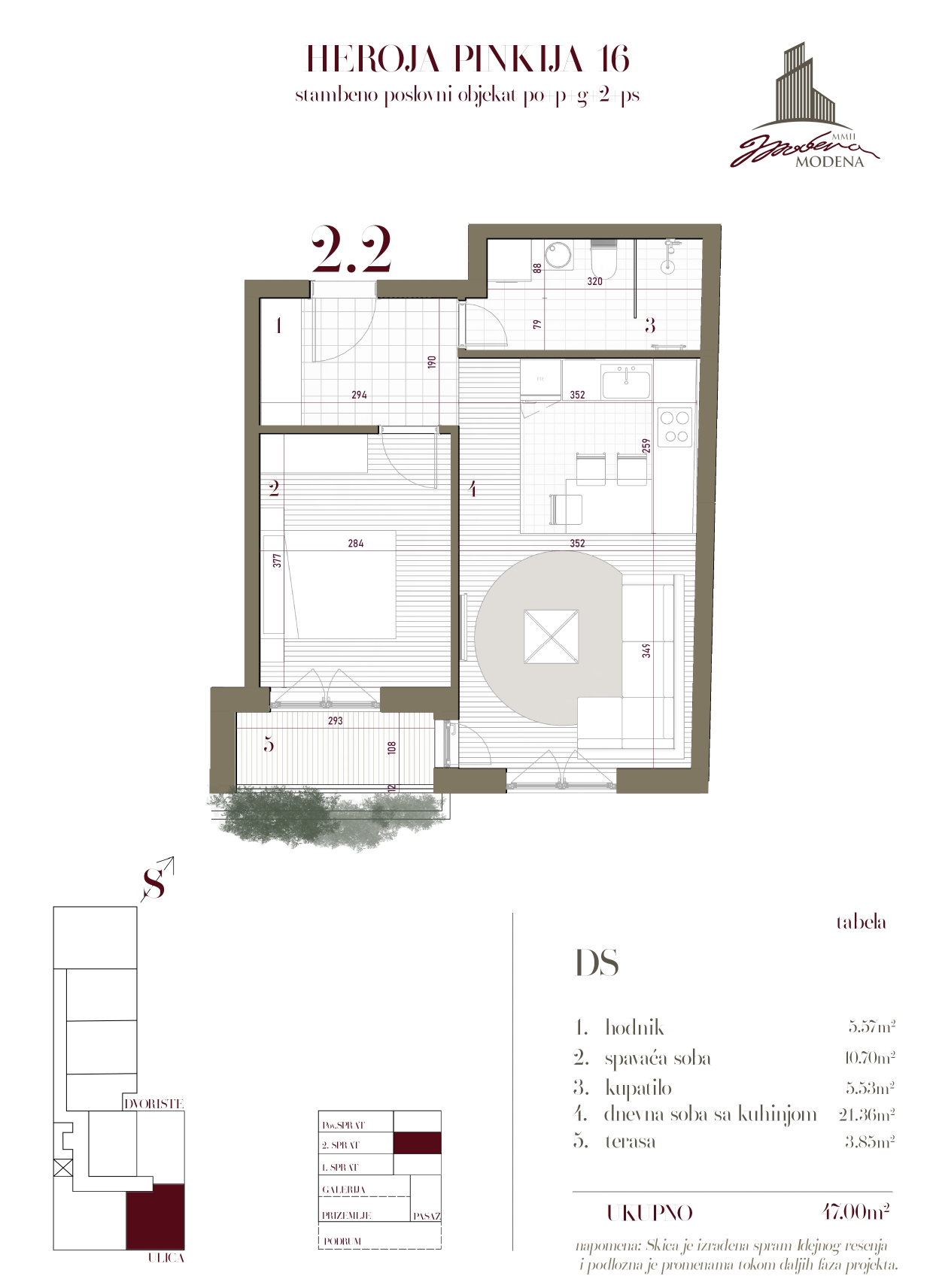 Stan 2.2 / 47,00 m²